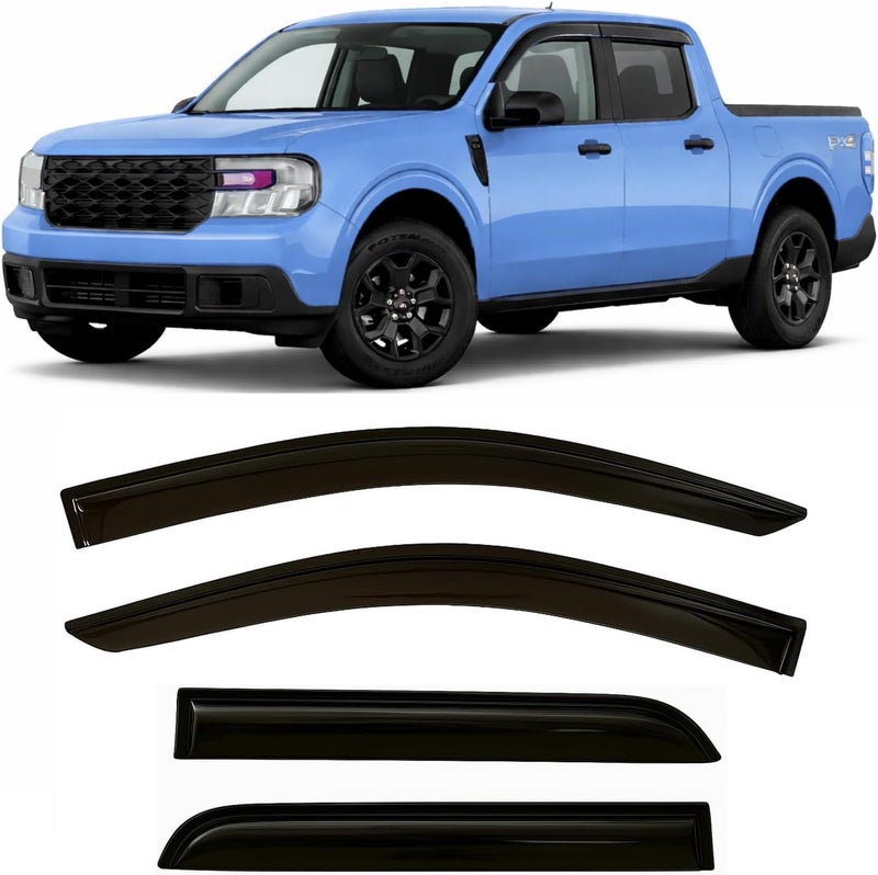 Optimal Co 2022-2026 Tape-On Rain Guards for Ford Maverick Side Window Visor Deflectors XL XLT Lariat 2023 2024 2025 - Image 1